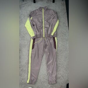 Two-Tone Tracksuit with Neon Accents